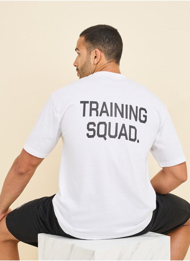 Styli - Oversized Back Training Squad Print Athleisure T-Shirt - Image 1