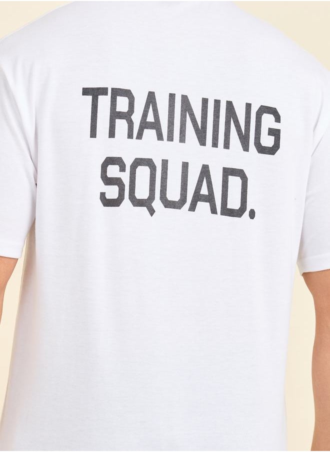 Styli - Oversized Back Training Squad Print Athleisure T-Shirt - Image 1