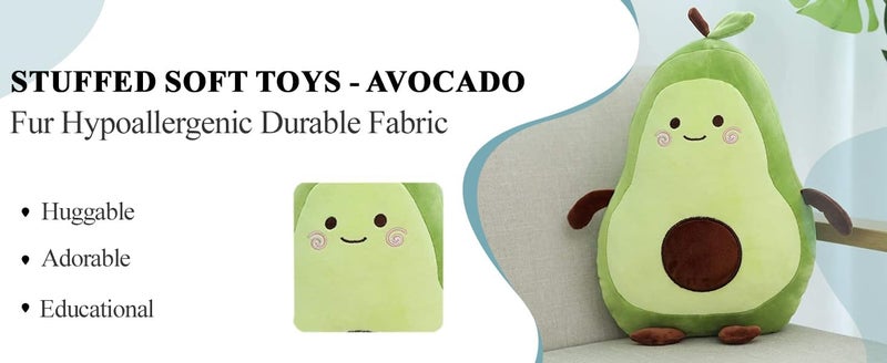 Fun4you Avocado Plush Soft Toy – Cute Stuffed Avocado Pillow, Hugging Plush Doll for Kids & Adults, Super Soft Cushion, Birthday Gift, Room Decor, Cartoon Plushie (Green, 40 cm) Multi Color - Image 4