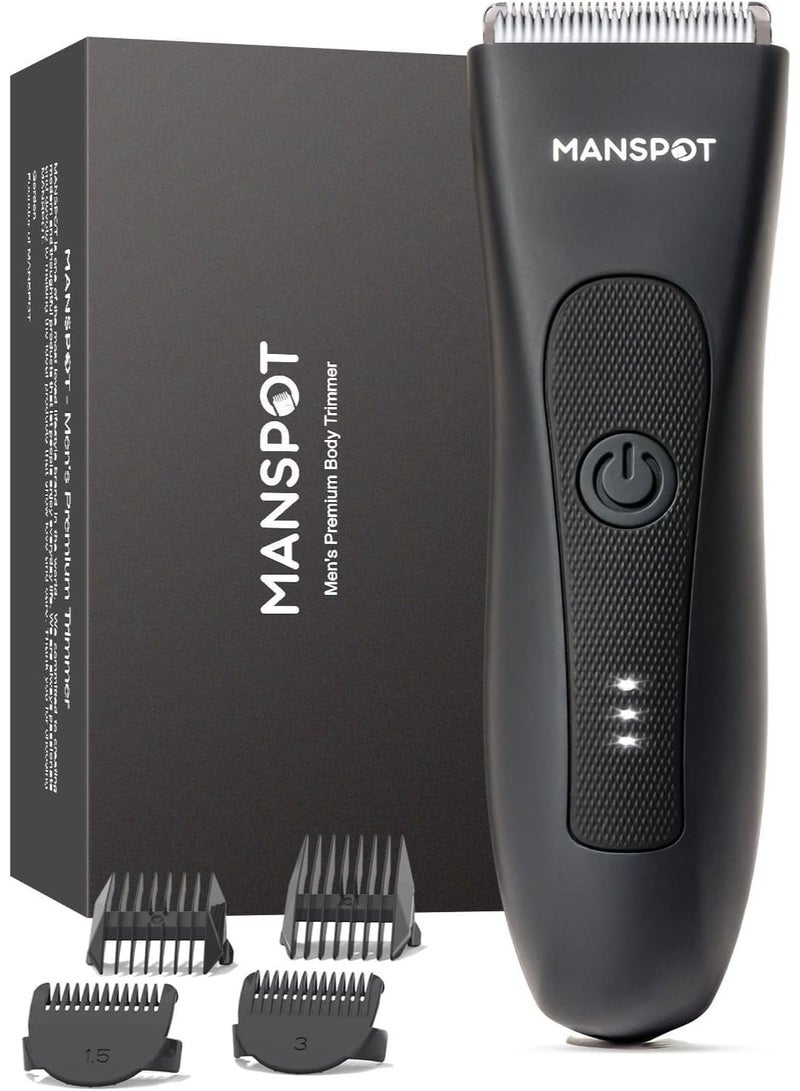 MANSPOT Trimmers for Men, Electric Body Hair Shaver for Men, Replaceable Ceramic Blade Heads, Wet & Dry Cordless Trimmer, 90-Minute Shaving Machine - Image 1