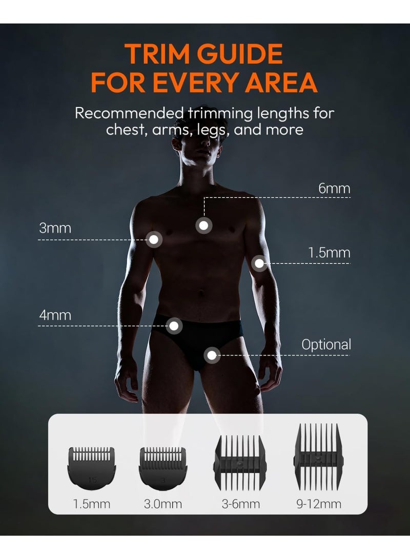 MANSPOT Trimmers for Men, Electric Body Hair Shaver for Men, Replaceable Ceramic Blade Heads, Wet & Dry Cordless Trimmer, 90-Minute Shaving Machine - Image 5