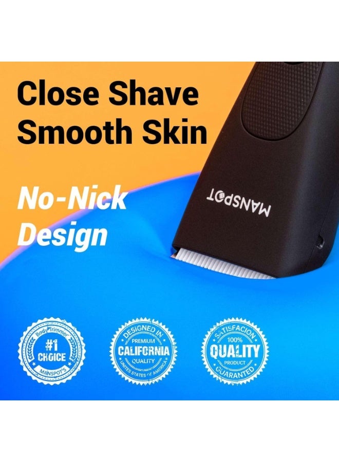 MANSPOT Trimmers for Men, Electric Body Hair Shaver for Men, Replaceable Ceramic Blade Heads, Wet & Dry Cordless Trimmer, 90-Minute Shaving Machine - Image 2