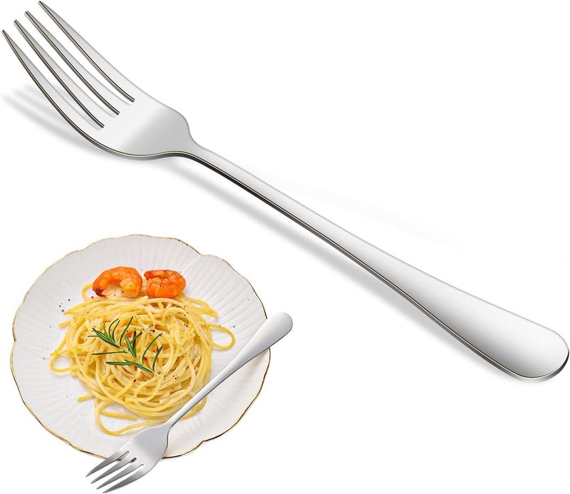 Dehov Dinner Forks,8-Piece 8 Inches Stainless Steel Table Fork,Dishwasher Safe Flatware Forks,Food Grade Mirror Polishing Silverware Main Fork For Home,Restaurant Or Hotel - Image 1