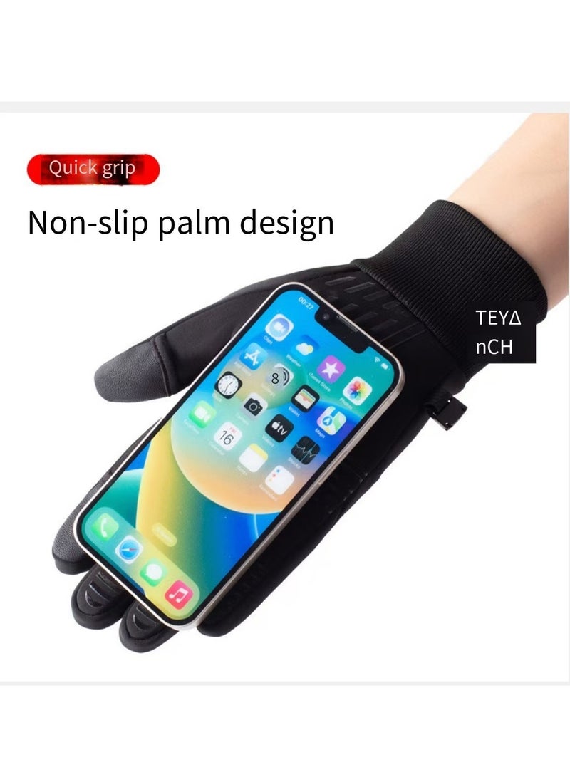 Cycling Gloves Men's Winter Outdoor Non-Slip Touch Screen Thick Warm - Image 3