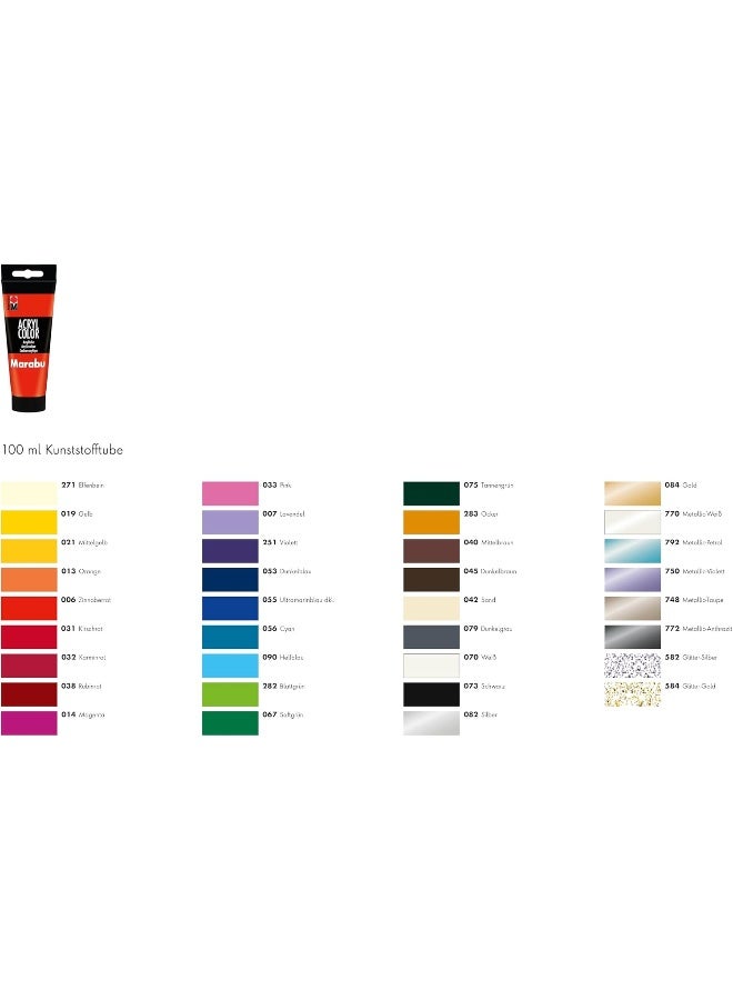 Marabu 100ML Acryl Color 013 Orange - Image 2