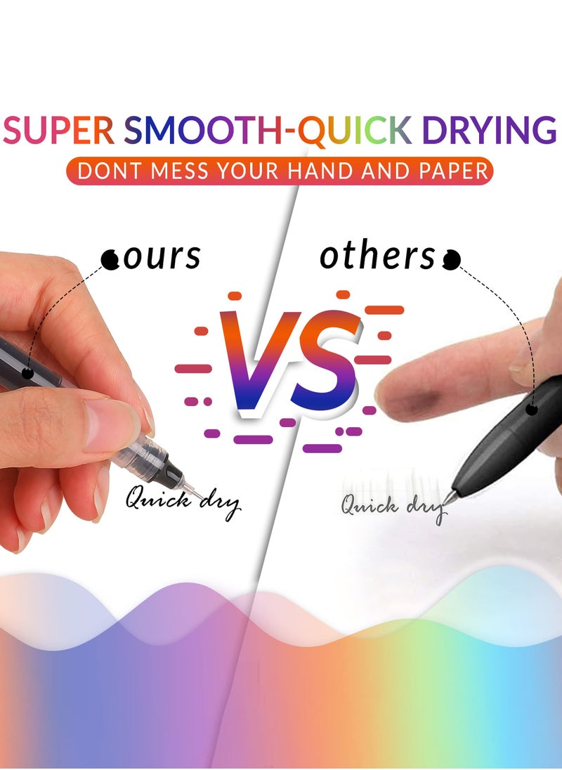 Generic - 24 pcs pens liquid ink rollerball pens fine tip colored rollerball pens smooth writing multiple colors journal supplies sketch notes drawing office art back to school - Image 1