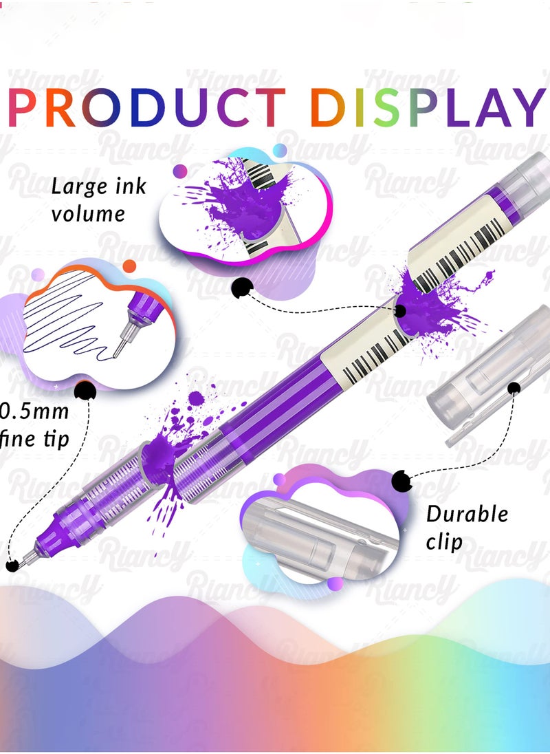 Generic - 24 pcs pens liquid ink rollerball pens fine tip colored rollerball pens smooth writing multiple colors journal supplies sketch notes drawing office art back to school - Image 1
