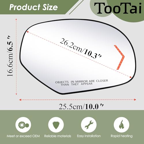 Tootai Passenger Side Replacement Mirror Glass - compatible with Cadillac CHEVY & GMC vehicles - 2009-2014 Escalade ESV | Silverado 1500, Suburban 1500, Tahoe | Sierra, Yukon - RH, 25829663 - Image 5