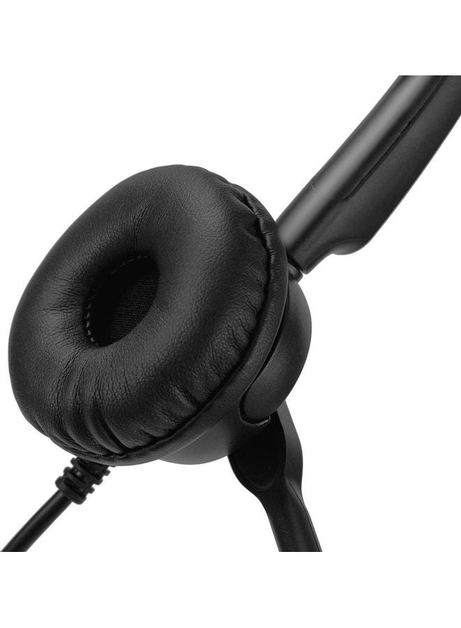 NIBEMINENT Communication Mono Ear Headset With Mic Black/Beige - Image 2