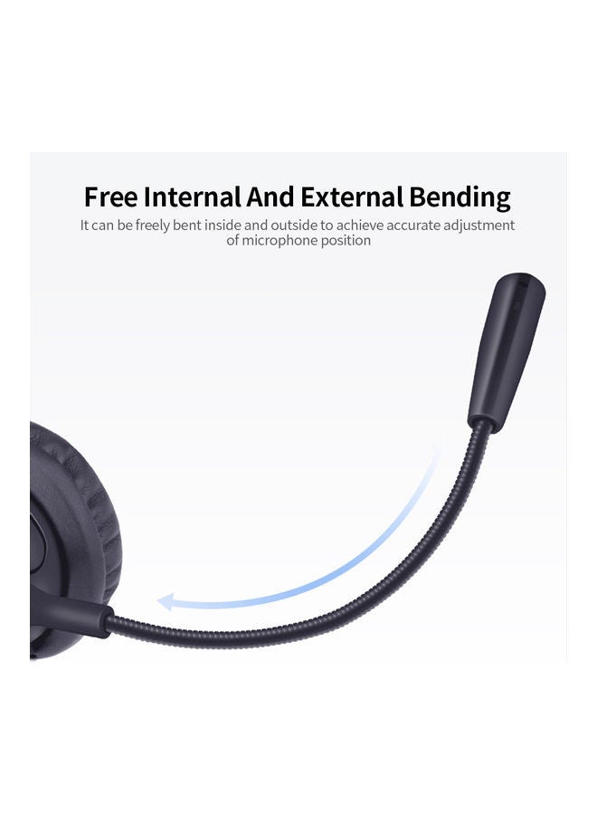 NIBEMINENT Communication Mono Ear Headset With Mic Black/Beige - Image 3