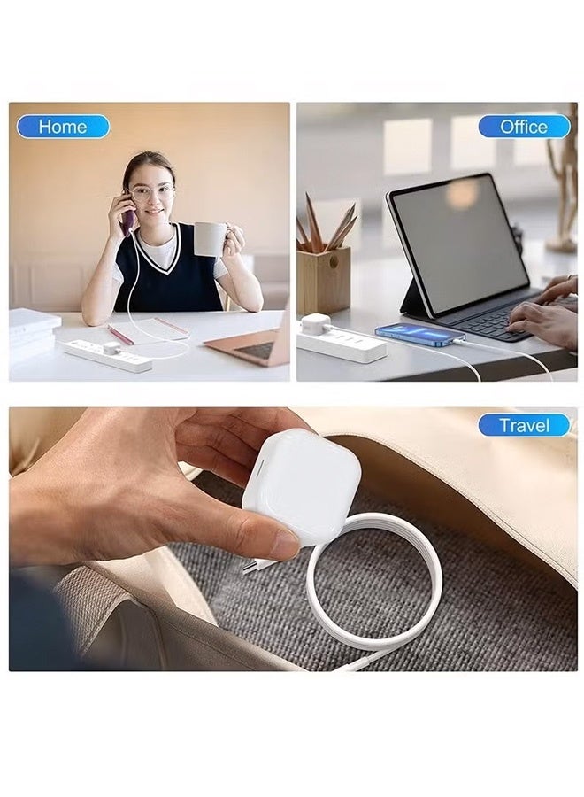 جوي فوكس شاحن سريع 35 واط لآيفون | شاحن حائط USB-C مع كابل شحن من Type-C إلى Type-C - أبيض 01 - Image 5