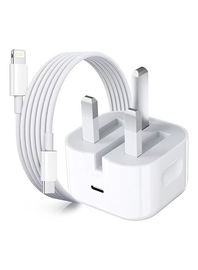 جوي فوكس شاحن سريع 35 واط لآيفون | شاحن حائط USB-C مع كابل شحن من Type-C إلى Type-C - أبيض 01 - Image 1
