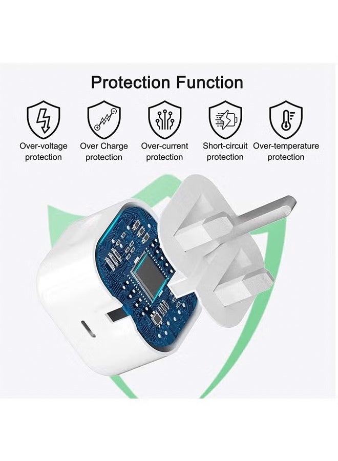 جوي فوكس شاحن سريع 35 واط لآيفون | شاحن حائط USB-C مع كابل شحن من Type-C إلى Type-C - أبيض 01 - Image 3