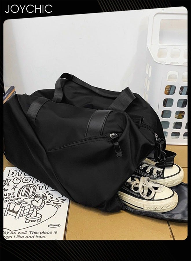 Joychic حقيبة كتف رياضية بسعة كبيرة بتصميم صلب مع جيب منفصل للملابس الجافة والرطبة للرجال والنساء للرياضات الخارجية واليوغا والسفر واللياقة البدنية باللون الأسود - Image 3