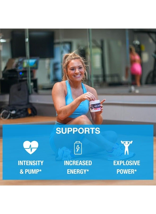 Honey Badger Pre Workout Powder, Keto Vegan Preworkout for Men & Women with Vitamin C for Immune Support, Beta Alanine & Caffeine, Sugar Free Natural Energy Supplement, Blue Raspberry, 30 Servings - Image 3