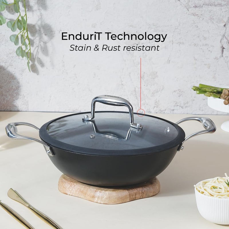 Vinod Ferona Lightweight Cast Iron Kadai - 2.5 L, 26 cm | No Seasoning Required | Naturally Stick-Free | Metal Spoon Friendly | Gas, Induction Base| Rust-Proof | PTFE & PFOA Free | 2-Year Warranty - Image 2