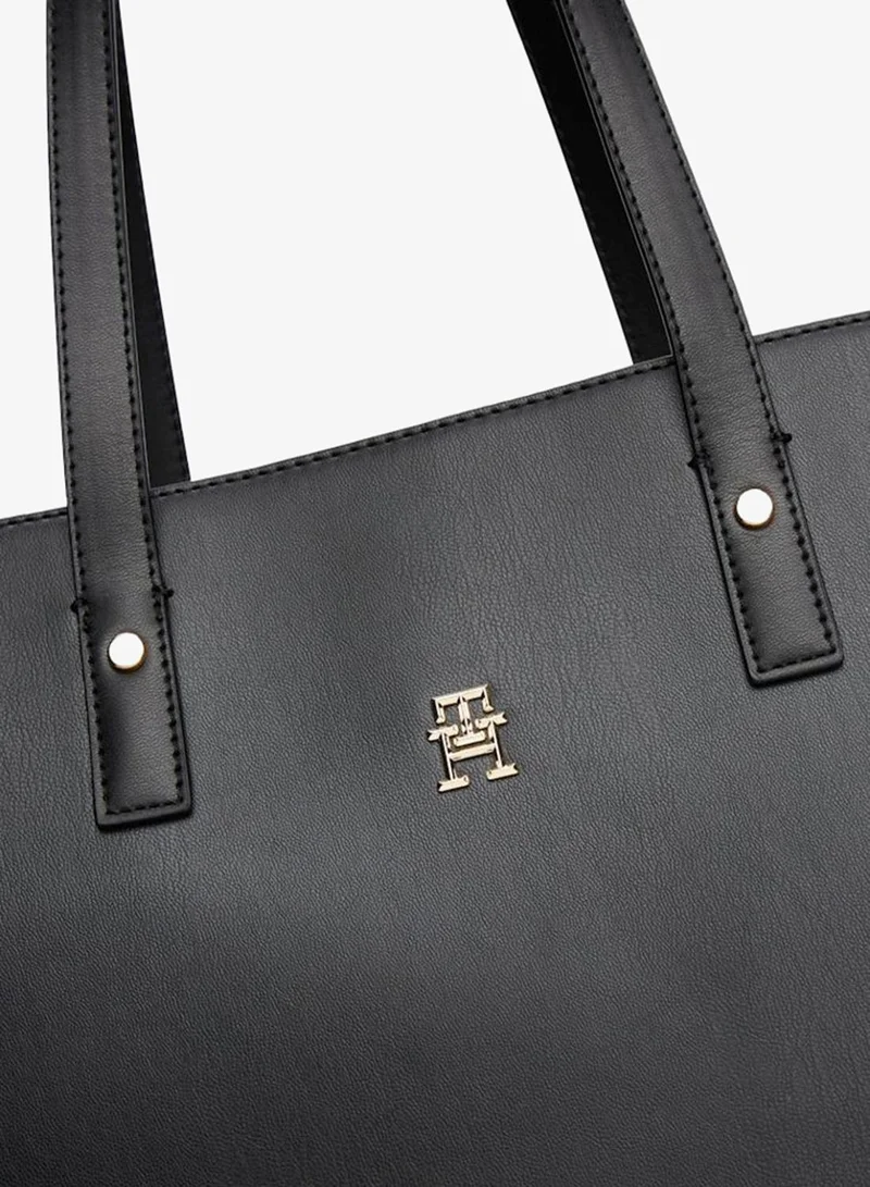 TOMMY HILFIGER  Logo Detailed Zip Through Tote for Women | Best Price UAE