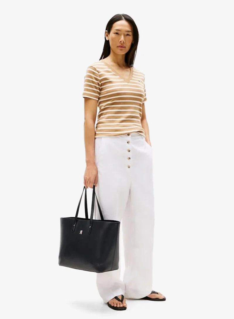 TOMMY HILFIGER Logo Detailed Zip Through Tote