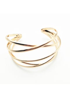 Generic European American Hot Selling Unique Metal C- shaped Bracelet Vintage Hollow Design Hand Wrist Jewelry Gold 