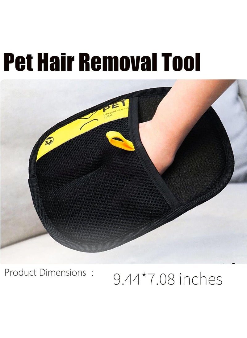 Hugifts Dual-Sided Static Pet Hair Remover Glove, Cat Dog Fur Cleaner Brush for Sofa & Clothes - Image 2