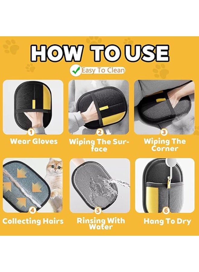 Hugifts Pet Hair Removal Glove for Dogs & Cats – Upgraded Reusable Electrostatic Fur Remover Tool for Clothing, Furniture, Couch, Carpet, and Car Seats - Image 2
