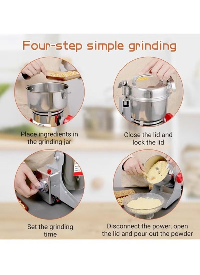 Coffee Grinder, Spice Grinder, 304 Stainless Steel Powder Grinder, 36000 RPM Ultra Fine Grinder for Herbs, Spices, Nuts, Grains, 30 Seconds Fast Grinding Blender for Home, Restaurant, Hotel