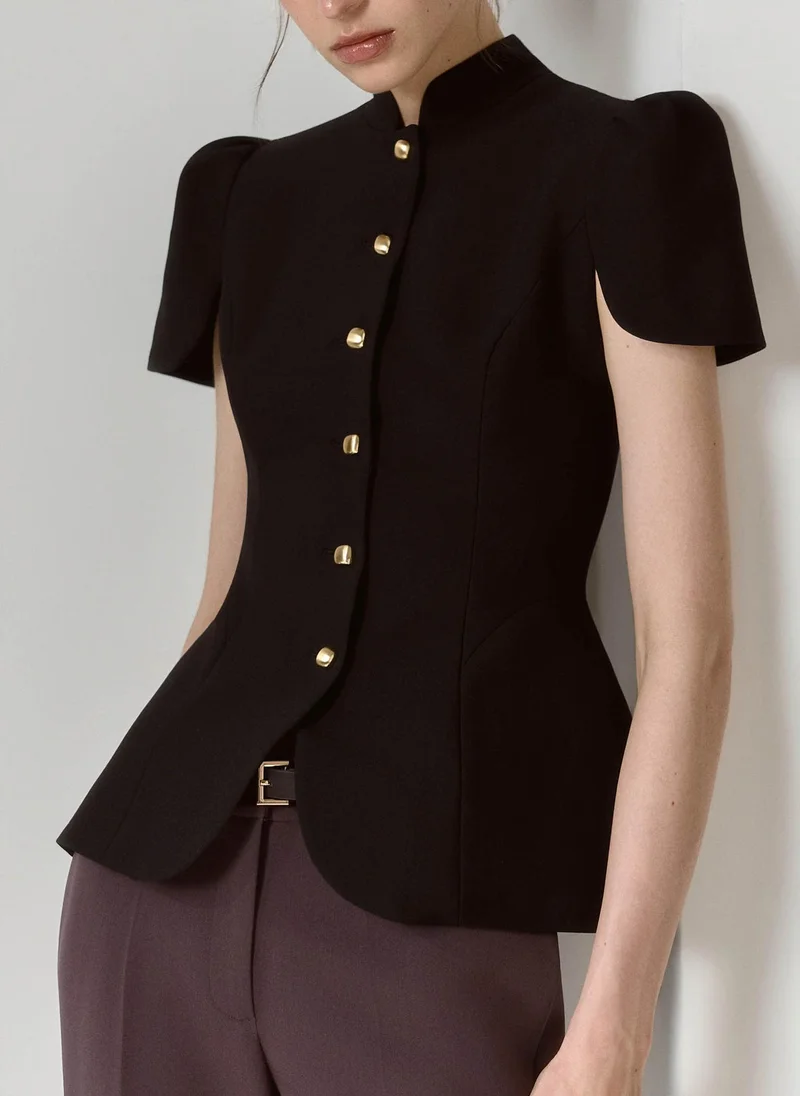 Lichi  Fitted jacket with a stand-up collar and voluminous sleeves for Women | Best Price UAE
