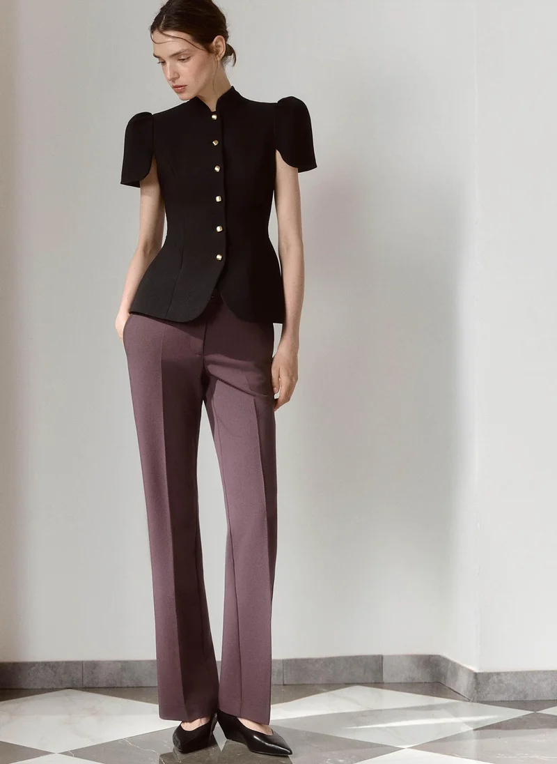 Lichi  Fitted jacket with a stand-up collar and voluminous sleeves for Women | Best Price UAE