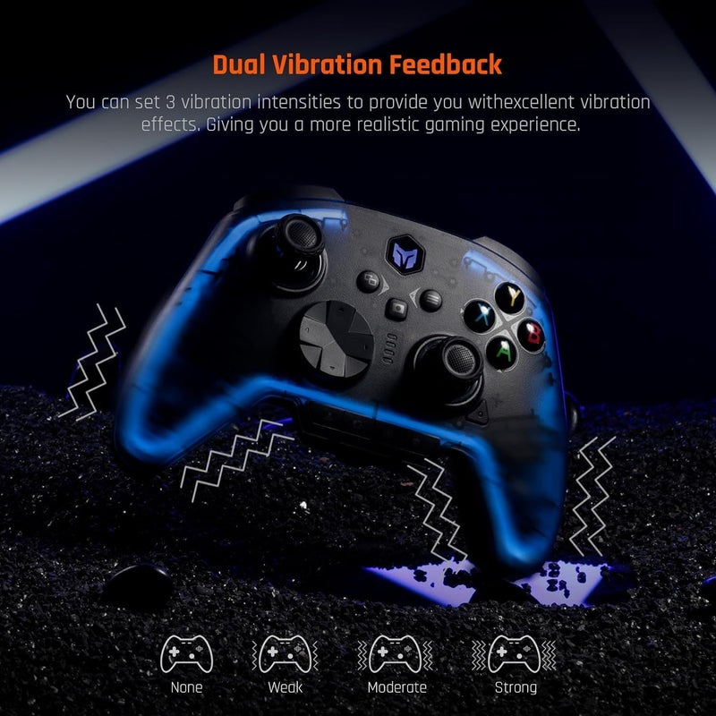 NALACAL PC Controller, Wireless Controller Motion Control, Hall Trigger, ALPS Joystick, 3.5mm Audio, Gaming Controller for PC Windows/Android/iOS/Switch Pro Controller (Rainbow 2 Pro Set) - Image 3