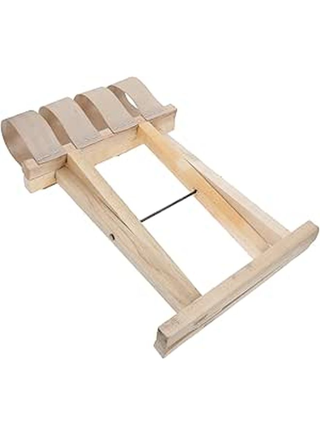 Portable Folding Camp Stool With Handle Solid Wood Lightweight Outdoor Chair Height 28cm - Image 1