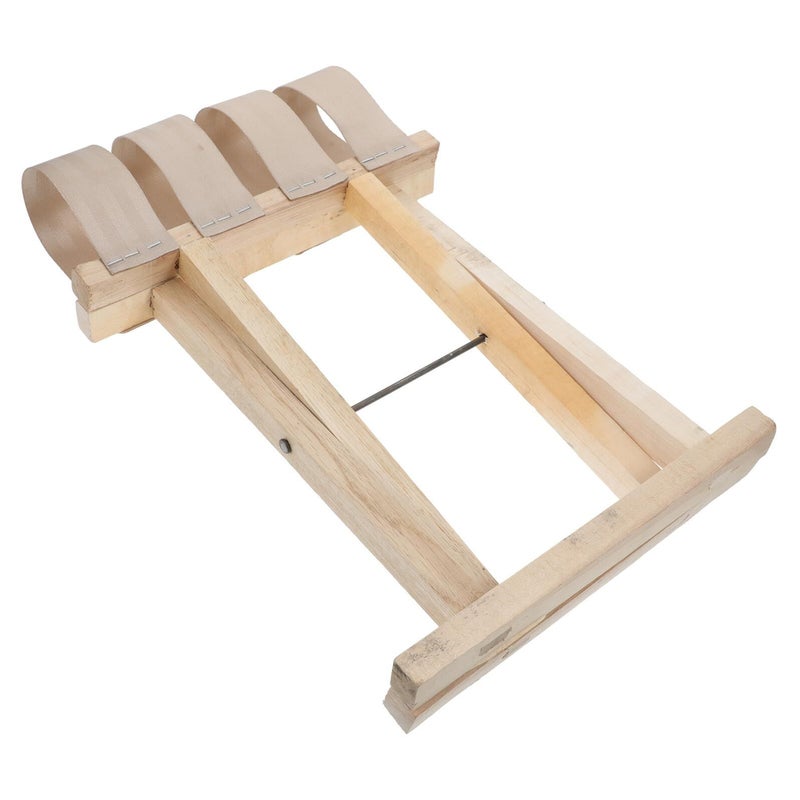 Portable Folding Camp Stool With Handle Solid Wood Lightweight Outdoor Chair Height 28cm - Image 2