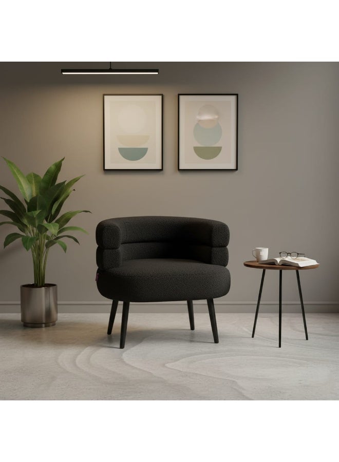 NZONE STORE Elegantly designed bouclé fabric chair || Black - Image 1