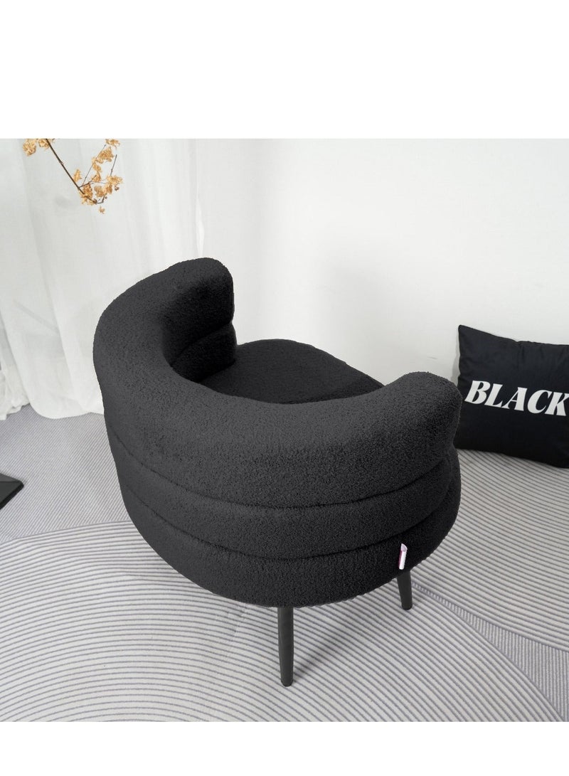 NZONE STORE Elegantly designed bouclé fabric chair || Black - Image 3