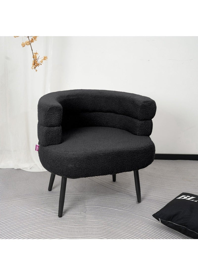 NZONE STORE Elegantly designed bouclé fabric chair || Black - Image 4