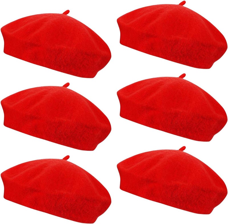 Anteer 6 Pieces Wool Beret Hat French Style Beanie Hats Fashion Ladies Beret Caps for Women Girls Lady - Image 1
