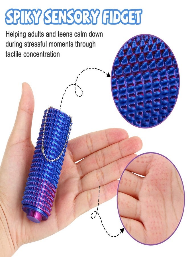 SASBSC Little Ouchies Pain Fidget, Sensory Toys for Adult, 3D Printed Mini Pain Stim Tool Design for Anxiety, Focus&Stress, Spiky Sensory Pocket Fidget Toys Gifts for Office, Travel（Purple+Red+White） - Image 2