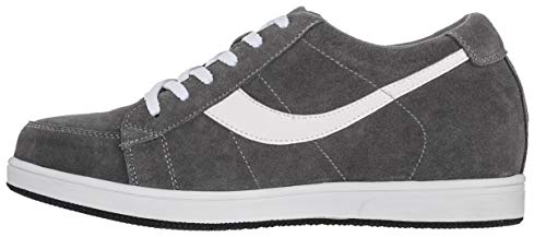 TOTO Men's Invisible Height Increasing Elevator Shoes - Gray Lace-up Suede Leather Sneakers - 2.8 Inches Taller - A1911 - Size 7 D(M) US - Image 3