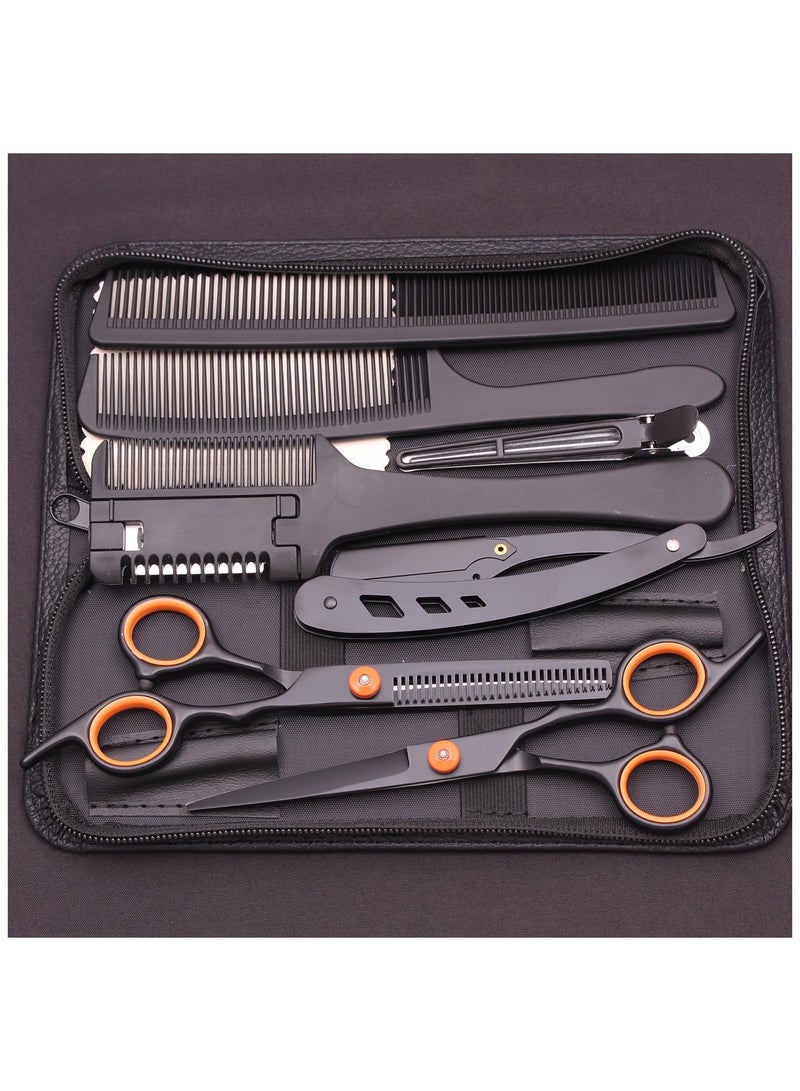 6-inch hair cutting scissors hair cutting tool set. Hair cutting scissors set. Thinning scissors styling tool, shaver comb set, hair cutting comb, shaver, double-sided comb, apple comb - Image 2
