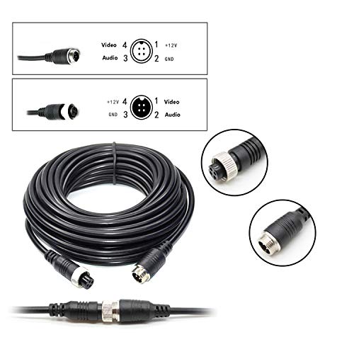 XENOCAM 16FT 5M Car Video Extension Cable 4-Pin Aviation Waterproof Shockproof for CCTV Rearview Camera Truck Trailer Camper Bus Motorhome Vehicle Backup Monitor System - Image 5