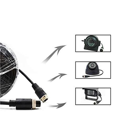 XENOCAM 16FT 5M Car Video Extension Cable 4-Pin Aviation Waterproof Shockproof for CCTV Rearview Camera Truck Trailer Camper Bus Motorhome Vehicle Backup Monitor System - Image 4