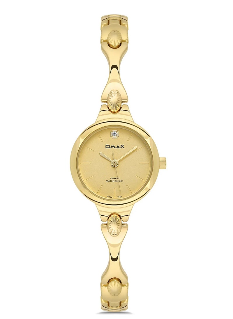 OMAX - Omax Women's Luxury Wrist Watch, Watches for Women, Stainless Watches, Steel Gold Band, Round Dial, Waterproof Watch, 1 Year Warranty - Image 1