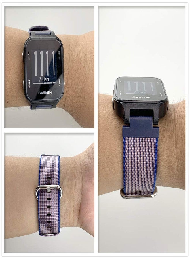 C2D JOY Classic Nylon Weave Band Compatible with Garmin Approach S20 S5 S6 Watch Band Replacement Smartwatch Strap Accessory for Golf - Small (Navy Blue) - Image 2