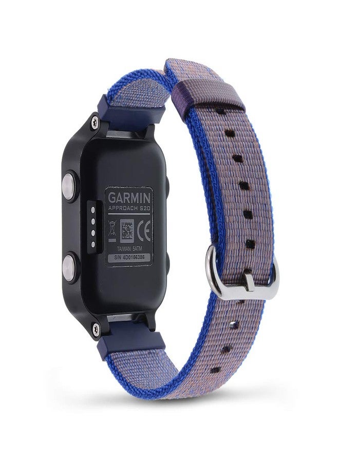 C2D JOY Classic Nylon Weave Band Compatible with Garmin Approach S20 S5 S6 Watch Band Replacement Smartwatch Strap Accessory for Golf - Small (Navy Blue) - Image 1