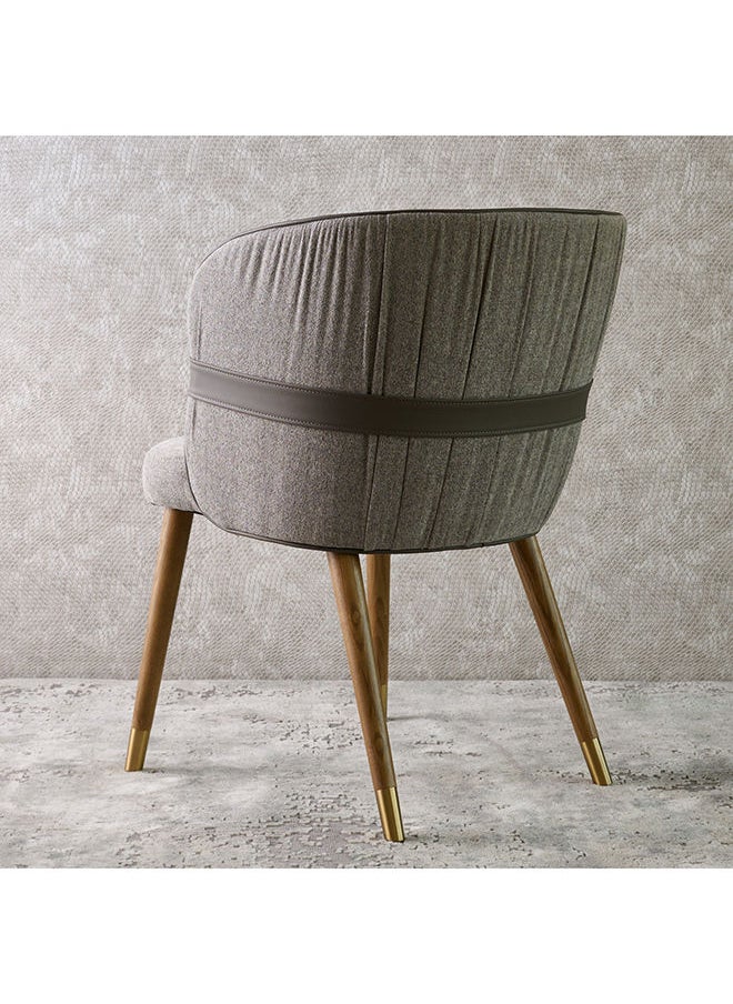 AL HUZAIFA FURNITURE Lucia Dining Chair Upholstered In Drill Fabric & Pvc Leather With American Ashwood Legs  - Image 5