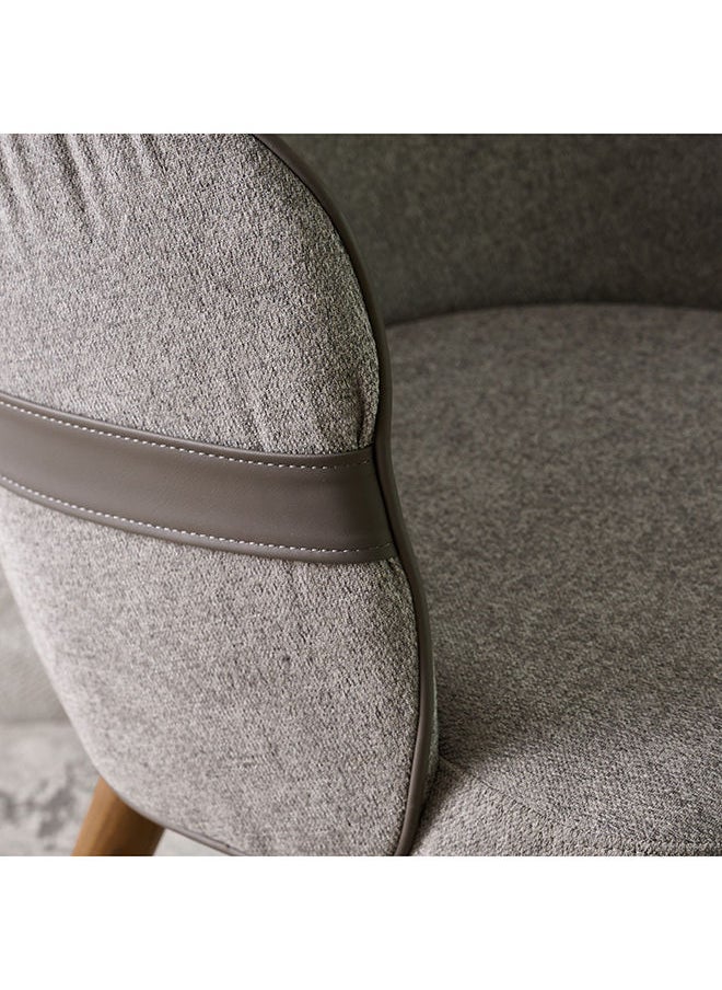 AL HUZAIFA FURNITURE Lucia Dining Chair Upholstered In Drill Fabric & Pvc Leather With American Ashwood Legs  - Image 3
