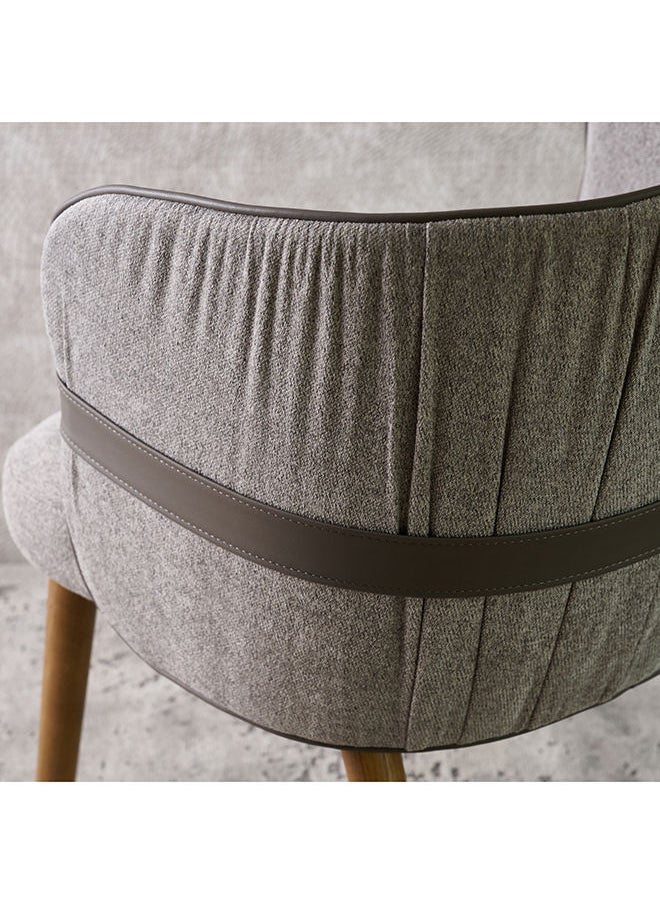 AL HUZAIFA FURNITURE Lucia Dining Chair Upholstered In Drill Fabric & Pvc Leather With American Ashwood Legs  - Image 4