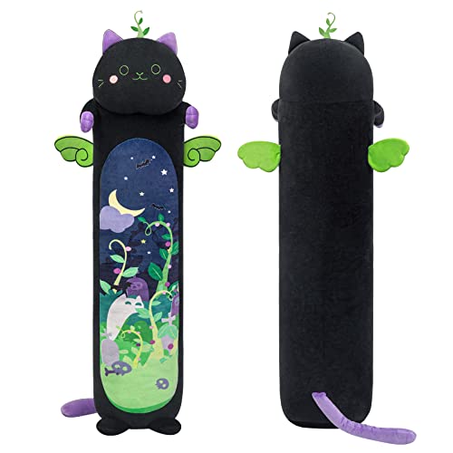Mewaii Long Cat Plush 5 Sizes 120 Extra Filling Giant Plushness Kids Body Pillow Kawaii Cute Black Cat Stuffed Animals Plushies Big Long Body Pillow Black Cat Plush Gift for Girls 53 - Image 1