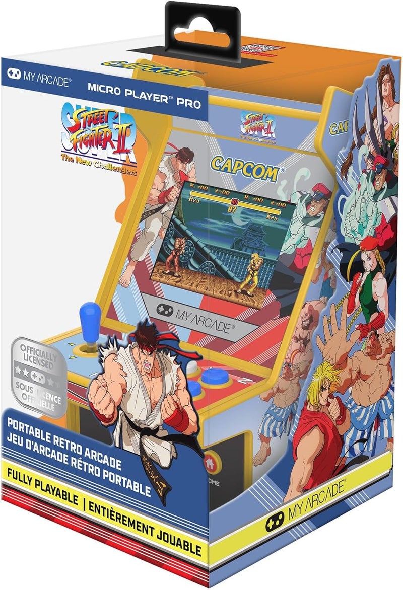 My Arcade  MICRO PLAYER 6.7" SUPER STREET FIGHTER II PORTABLE RETRO ARCADE (2 GAMES IN 1) - YELLOW & GRAY - Image 1