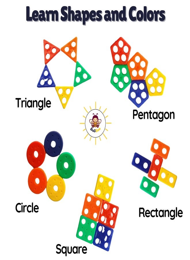 مجموعة أنشطة التكديس | ألعاب أطفال من عمر سنتين إلى خمس سنوات للبنات والأولاد | مكعبات بلاستيكية هندسية لفرز وتكديس الأطفال الصغار، لعبة تعليمية لرياض الأطفال، لعبة تكديس الألوان والأشكال، هدية تعليمية - Image 3