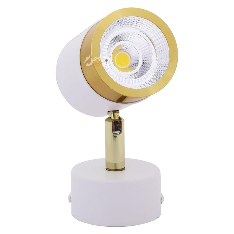 DOJI White Gold Finish spot Lights Aluminium Focus Light Adjustable Head Focus Light for Wall spot Lights for Home Ceiling spot Light ColorWarmwhite 6 watt - Image 1